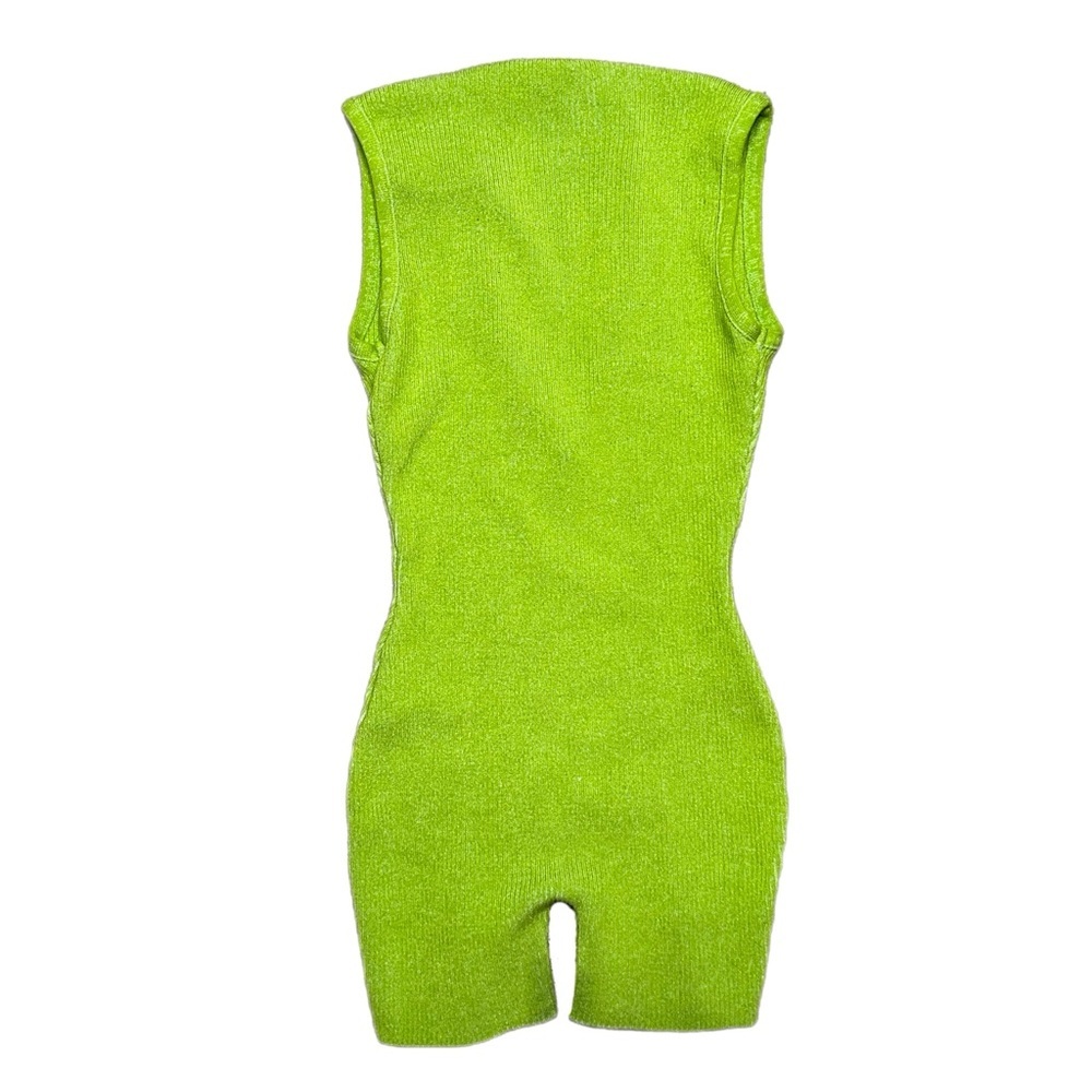 Vibrant Green Sleeveless Knit Romper - Picture 2 of 4